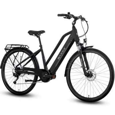 Produktbild von SAXXX City E-Bike 28 Zoll, 250W Mittelmotor 70 Nm, 418 Wh Akku, bis 100 km, Shimano Alivio 9-Gang, Trapezrahmen, Damen Herren