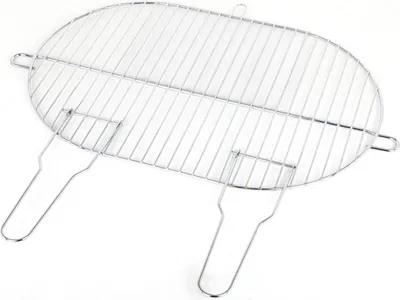 Image de Grille ovale simple en acier chromé – 50,5 x 33 cm
