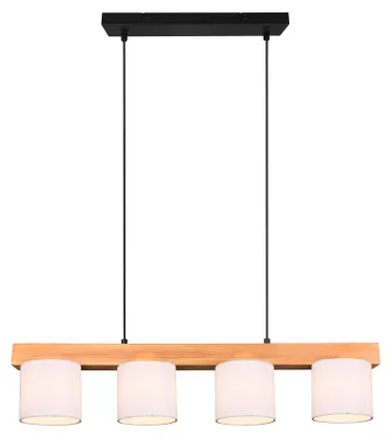 Imagen del producto de Lámpara colgante Cameron, marca Reality, color blanco, casquillo E14, dimensiones 75x150 cm