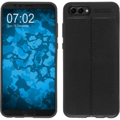 Produktbild von PhoneNatic Case kompatibel mit Huawei Honor View 10 - schwarz Silikon Hülle Lederoptik Cover
