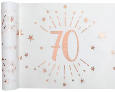 Produktbild von 70. Geburtstag roségold Tischläufer 5 m x 30 cm Zahl 70