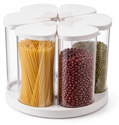 Produktbild von Set mit 6 transparenten Aufbewahrungsboxen mit Deckel