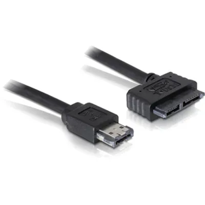 Produktbild von DeLOCK Cable eSATAp / Slimline SATA13pin, 1m, 1 m, eSATAp, Schwarz