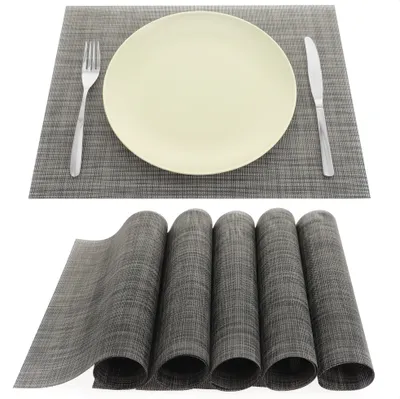 Produktbild von com-four® 6x Platzmatte - Tischset für 6 Personen - pflegeleichtes Platzset mit modernem Design - abwischbare Platzdeckchen aus Kunststoff