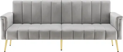 Produktbild von Schlafsofa mit Bettfunktion, 2-Sitzer mit verstellbaren Armlehnen und Rückenlehnen, Polstersofa, Samtbezug