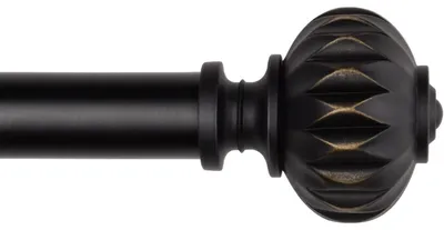 Obrázok produktu pre Predlžiteľná záclonová tyč, 91-182 cm, čierna, kovová, priemer 25,4 mm, s nastaviteľnou konzolou