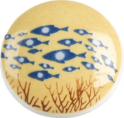 Immagine prodotto di Clayre & Eef Pomello Ø 4x2 cm in Vetroceramica bianca e blu