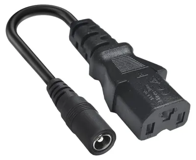 Produktbild von DC-Stromkabel – 5,5 mm x 2,1 mm Buchse zu T- und 2-fach-Stecker – Verlängerungskabel für 12,6 V – 14,6 V – 48 V