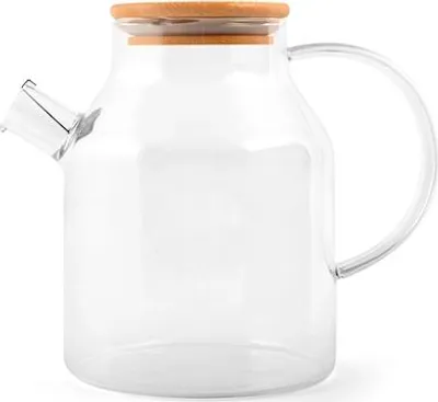 Image de Pichet de 1,4 litre en verre borosilicaté transparent et acier inoxydable 18/10