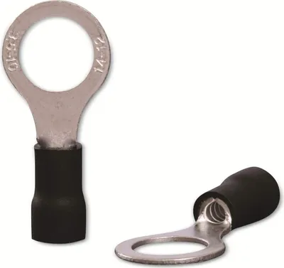 Produktbild von Quadrios 22C455 Ringkabelschuh Querschnitt (max.)=4.0 mm² Loch-Ø=10.5 mm Teilisoliert Schwarz 1 Set (22C455)