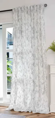 Produktbild von Vorhang Samt Damast HxB 245x140 cm Weiß Silber »MILANO STAR«  Vorhang mit Foliendruck und Multiband Aufhängung: Königlicher Luxus für Ihr Zuhause 2023300