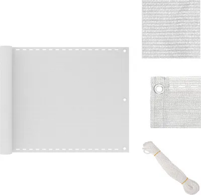 Zdjęcie produktu dla vidaXL Parawan balkonowy biały 75x300 cm HDPE - Parasole i osłony przeciwsłoneczne