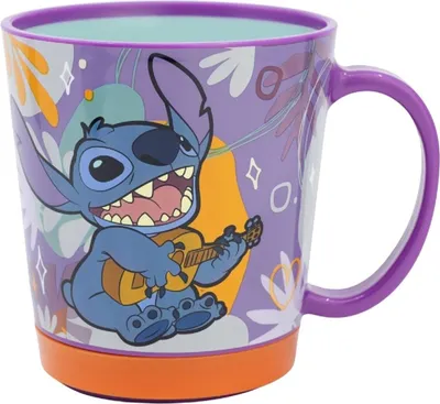 Produktbild von Disney, Becher 410ml Stitch Kinder Dropsafe Rutschfest Aloha Collection, Violett