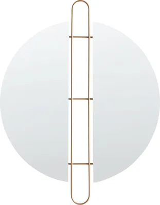 Zdjęcie produktu dla BELIANI Lustro ścienne złote metalowe ø52cm wiszące ozdobne glamour akcesorium