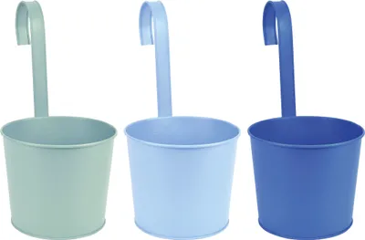 Produktbild von ESSCHERT DESIGN Blumentopf mit Haken blau
