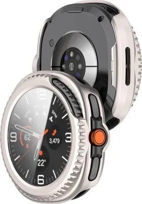 Produktbild von Schutzhülle mit Glas für Samsung Galaxy Watch 8 Classic 46 mm, Bizon Case Watch Adamo, Champagner