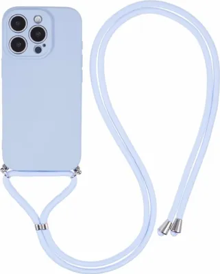 Produktbild von iPhone 16 Pro Hülle - Coverup Colour TPU Back Cover mit Handykette - Lavendel Grau