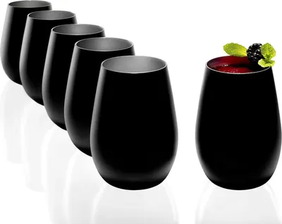 Zdjęcie produktu dla Zestaw 6 szklanek Stölzle Lausitz, pojemność 465 ml, matowe, czarne i srebrne, szklanki do wody, numer produktu: 3520012 | EAN: 4012632224606 | HAN: 352 00 12 EL097