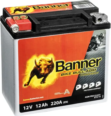 Produktbild von Banner AGM PRO Motorradbatterie 51401 ETX14 12V 12Ah
