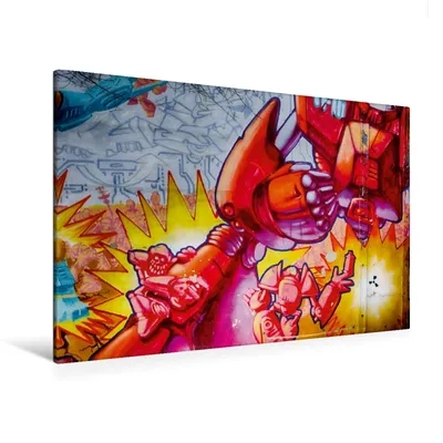 Produktbild von Calvendo Textil-Leinwand 120 cm x 80 cm quer Graffiti an der Turnhalle Gamigstraße, Meutzner Dirk; 7281151