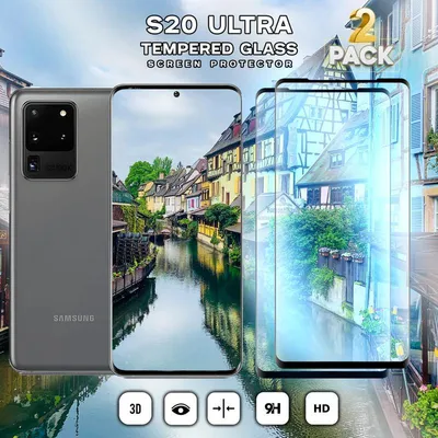 Produktbild von 2-Pack Galaxy S20 Ultra Displayschutzfolie - Gehärtetes Glas 9H - Super Qualität 3D