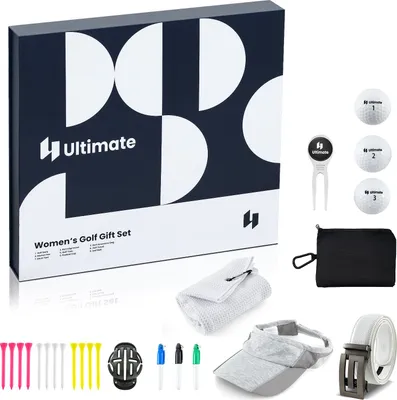 Produktbild von GOPLUS Golfzubehör Set für Damen, Golf Zubehör Kits inkl. Golfbälle, Golf-Tees, Ballausrichtung, Pitchgabel, Marker, Handtuch, Mütze, Gürtel & Tasche