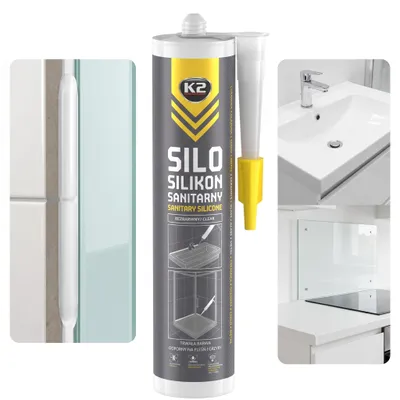 Produktbild von K2 Sanitärsilikon SILO, farblos, schimmel- und pilzbeständig, 300 ml, B263, KI-generiertes Bild