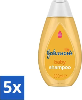 Imagen del producto de Champú para bebés Johnson's - Suave para los ojos - 300 ml - Paquete económico - 5 unidades