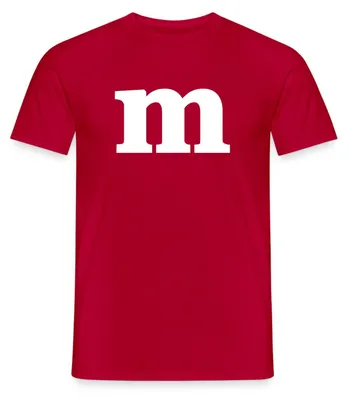 Produktbild von Spreadshirt Buchstabe M Kostüm Karneval Fasching Gruppen Männer T-Shirt, M, Rot