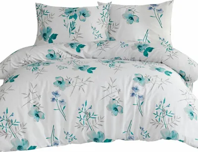 Produktbild von Bettwäsche, Flanellbettwäsche, dick und warm 140x200cm 31504-1 Blaue Blumen