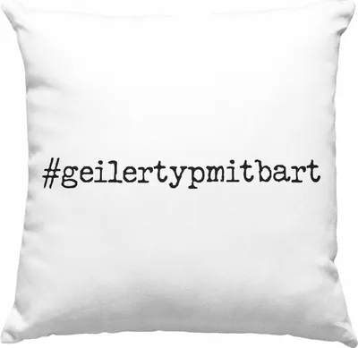 Produktbild von Trendation - Bartträger Deko-Kissen mit Füllung 40x40 Geilertypmitbart Bart Geschenk Bart Lustig (Grün)