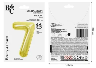 Produktbild von Folienballon B&C, hellgold, 85 cm - Godan