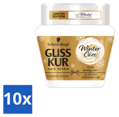 Zdjęcie produktu dla 10 x Maska do włosów Schwarzkopf Gliss Kur Winter Repair - 300 g - Opakowanie ekonomiczne - 10 sztuk