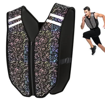 Produktbild von Gewichtsweste 10 kg - Verstellbare Gewichtsweste - Trainingsweste mit Reißverschluss - Gewichtsweste für Laufen - Gewichtsweste mit Reflektierenden Streifen - Leckfreies Design