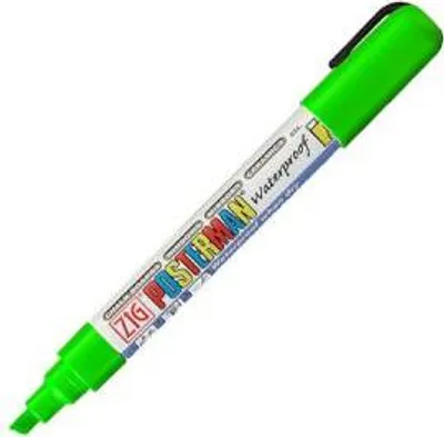 Zdjęcie produktu dla Posterman – marker kredowy PMA-50, końcówka dłutowa, 2–6 mm, zielony fluoryzacyjny