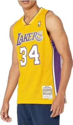 Zdjęcie produktu dla Koszulka Mitchell and Ness Los Angeles Lakers Nba Swingman Home Jersey SMJYGS18179LALLTGD99SON