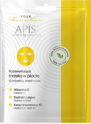 Zdjęcie produktu dla Apis - Rozświetlajaca maska do twarzy w płacie na przebarwienia z witaminą C 20g