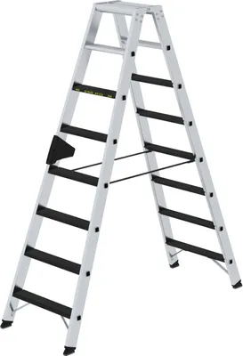 Produktbild von Stufen-Stehleiter 250 kg beidseitig begehbar mit clip-step R13 2x8 Stufen