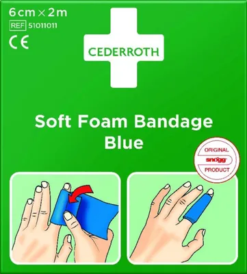 Produktbild von CEDERROTH Schaumbandage blau, 6cm x 2m