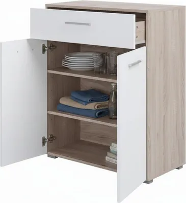 Immagine prodotto di Dmora Credenza Verduno 79x35x98h cm Bianco, un Cassetto 2 Ripiani