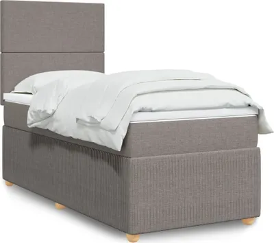 Produktbild von Boxspringbett mit Matratze Taupe 100x200 cm Stoff, Klassische Betten 2024 Neu DesignMöbel