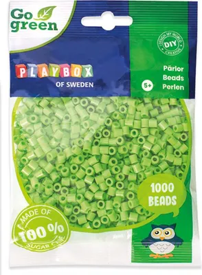 Produktbild von Playbox Bügelperlen Go green Midi 1000 Stk. hellgrün