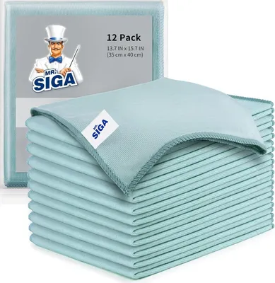 Produktbild von 12er Set MR.SIGA Ultrafein Mikrofaser Reinigungstücher 35x40cm