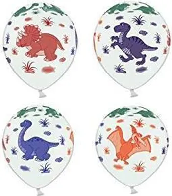 Produktbild von Luftballons 30cm, Dinosaurier, Pastell Reinweiß (1 Packung / 50 Stück)