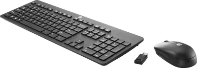 Zdjęcie produktu dla HP Bezprzewodowa klawiatura i mysz Slim, Pełnowymiarowy (100%), Bezprzewodowy, RF Wireless, Czarny, Dołączona myszka
