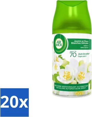 Immagine prodotto di Air Wick Freshmatic – Deodorante per ambienti – Ricarica spray automatica – Gelsomino e fiori bianchi – 250 ml - Confezione risparmio - 20 pezzi