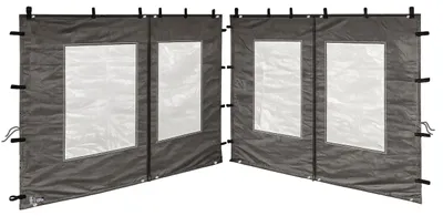 Productafbeelding van 2 zijpanelen PE 300x195cm voor 3x3m paviljoen, antraciet RAL 7012