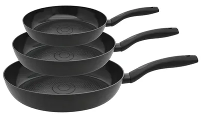 Produktbild von ELO Smart Wellness Pfannenset Aluminium mit Wabenboden Induktion schwarz 3-teilig