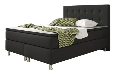 Produktbild von Boxspringbett Köln-Sun 140x200 Webstoff Schwarz