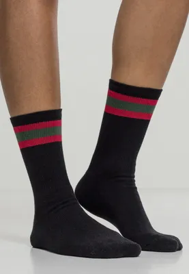 Image de Ponožky Urban Classics Stripy Sport Socks 2-Pack noir/rouge/vert - 35-38